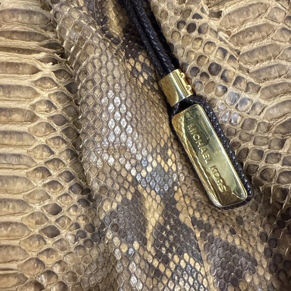 MICHAEL KORS COLLECTION GENUINE PYTHON SKORPIOS RING TOTE ITALY - Picture 12 of 12